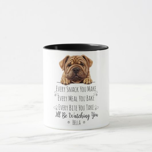 Niedlich Shar Pei Dog Funny Custom Tasse (Zentrum)