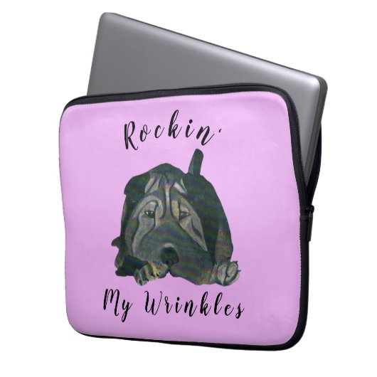 Niedlich Shar Pei Dog Neopren 13" Laptop-Sieb Laptopschutzhülle (Vorderseite Links)