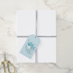 Niedlich Shark Baby Shower Kawaii Blue Boy Geschenkanhänger