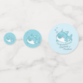 Niedlich Shark Baby Shower Kawaii Blue Boy Konfetti (Vorderseiten)