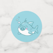 Niedlich Shark Baby Shower Kawaii Blue Boy Konfetti (Klein Vorderseite)
