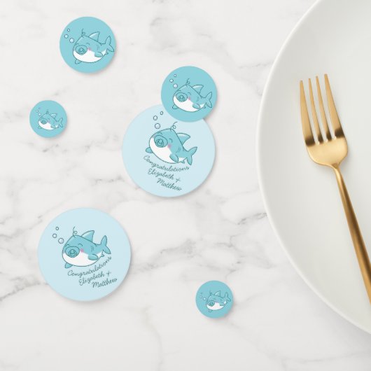Niedlich Shark Baby Shower Kawaii Blue Boy Konfetti (Gruppe)