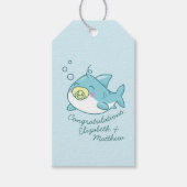Niedlich Shark Baby Shower Kawaii Geschenkanhänger (Vorderseite)