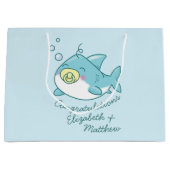 Niedlich Shark Baby Shower Kawaii Große Geschenktüte (Vorderseite)