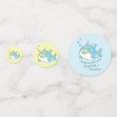 Niedlich Shark Baby Shower Kawaii Konfetti (Vorderseiten)