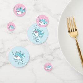 Niedlich Shark Baby Shower Kawaii Pink Girl Konfetti