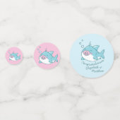 Niedlich Shark Baby Shower Kawaii Pink Girl Konfetti (Rückseiten)