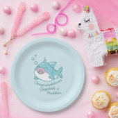 Niedlich Shark Baby Shower Kawaii Pink Girl Pappteller (Party)