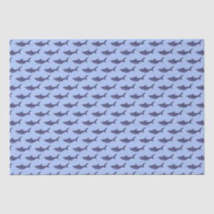 Niedlich Shark Baby Watercolor Blue Geburtstagskin Seidenpapier