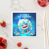 Niedlich Shark Boy Birthday Blue Party Paper Napki Serviette (Beispiel)