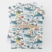 Niedlich Shark First Second Third Birthday Baby Bo Geschenkpapier Set (Beispiel)