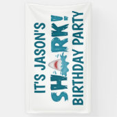 Niedlich SHARK Geburtstagsparty Kid Banner (Vertikal)