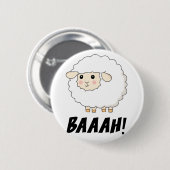 Niedlich Sheep Baaah Button (Vorne & Hinten)