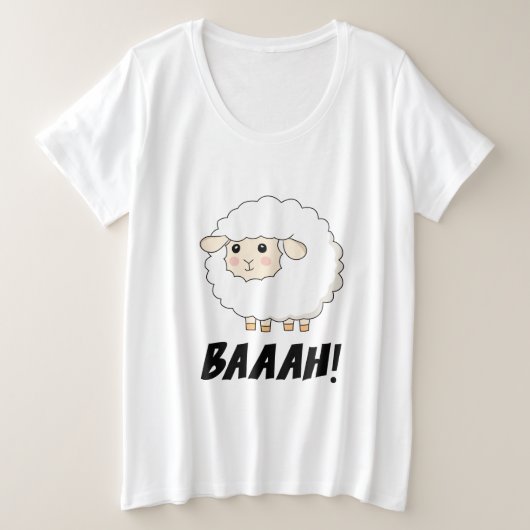 Niedlich Sheep Baaah Große Größe T-Shirt (Design vorne)