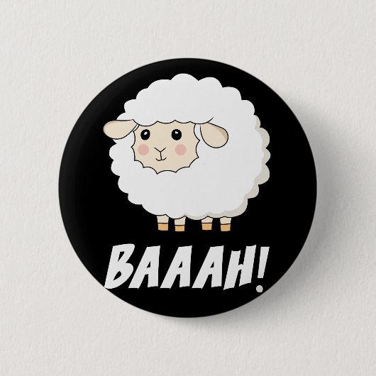 Niedlich Sheep Baah Button (Vorderseite)