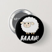 Niedlich Sheep Baah Button (Vorne & Hinten)