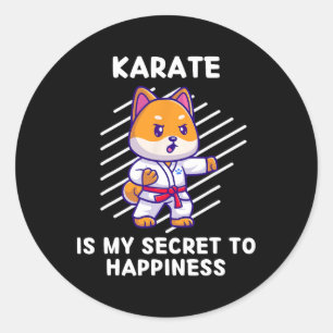 Niedlich Shi Inu Karate ist mein Geheimnis für glü Runder Aufkleber
