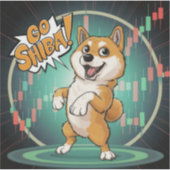 Niedlich Shiba Inu Dog Aufkleber (Vorderseite)