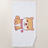 Niedlich Shiba Inu Dog Strandtuch (Vorderseite)