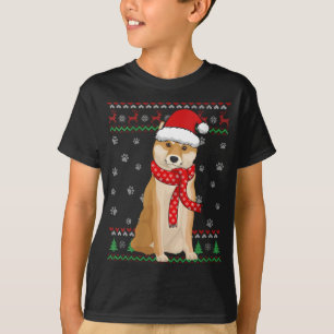Niedlich Shiba Inu Dog Ugly Christmas Sweater Sant T-Shirt