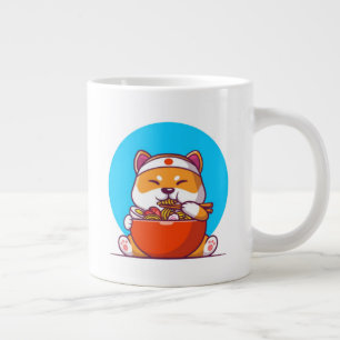 Niedlich Shiba Inu Eating Ramen Noodle Cartoon-230 Jumbo-Tasse