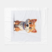 Niedlich Shiba Inu Fleecedecke (Vorderseite (Horizontal))