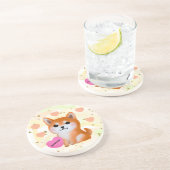 Niedlich Shiba Inu Hearts | Für Hunde Getränkeuntersetzer (Seite)