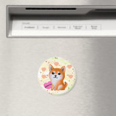 Niedlich Shiba Inu Hearts | Für Hunde Magnet (In Situ (Geschirrspüler))