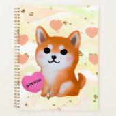 Niedlich Shiba Inu Hearts | Für Hunde Planer (Vorderseite)