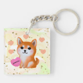 Niedlich Shiba Inu Hearts | Für Hunde Schlüsselanhänger (Rückseite)