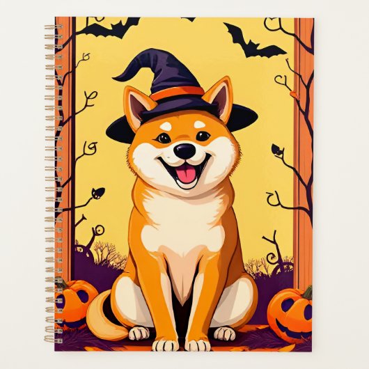 Niedlich Shiba Inu in Hexenhut Planer (Vorderseite)