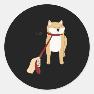 Niedlich Shiba inu   Nope dog-lustiges Design Runder Aufkleber