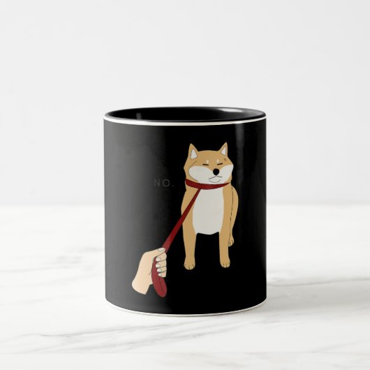 Niedlich Shiba Inu Nope - Doge Meme Zweifarbige Tasse (Mittel)
