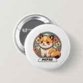 Niedlich Shiba Inu Pup Button (Vorne & Hinten)