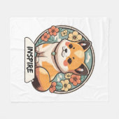 Niedlich Shiba Inu Pup Fleecedecke (Vorderseite (Horizontal))
