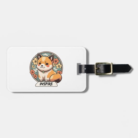 Niedlich Shiba Inu Pup Gepäckanhänger (Vorderseite horizontal)