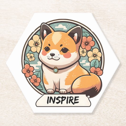 Niedlich Shiba Inu Pup Untersetzer (Vorderseite)