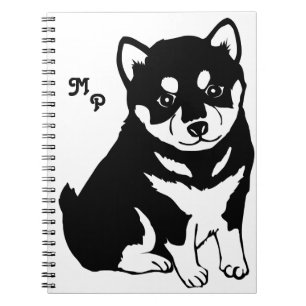 Niedlich Shiba Inu Puppy Art Monogram Notizblock