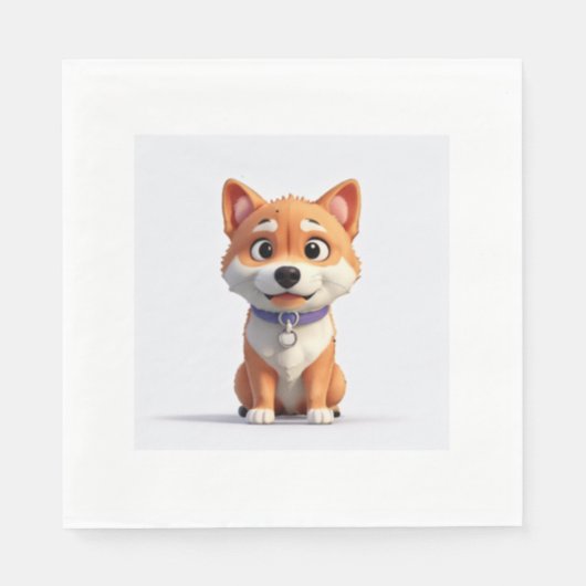 Niedlich Shiba Inu Serviette (Vorderseite)