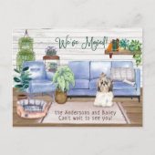 Niedlich Shih Tsu Cosy New Zuhause Moving Ankündigungspostkarte (Vorderseite)