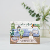 Niedlich Shih Tsu Cosy New Zuhause Moving Ankündigungspostkarte (Stehend Vorderseite)