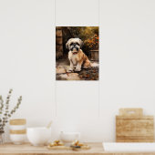 Niedlich Shih Tzu Dog Art Print Poster (Küche)
