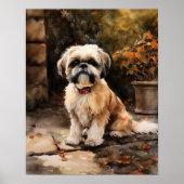 Niedlich Shih Tzu Dog Art Print Poster (Vorne)