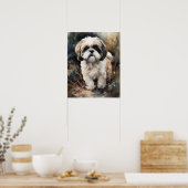 Niedlich Shih Tzu Dog Art Print Poster (Küche)