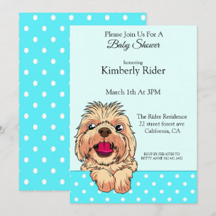 Niedlich Shih Tzu Dog Baby Dusche Einladung