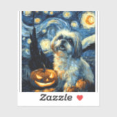 Niedlich Shih Tzu Dog Halloween Kürbislaterne Pump Aufkleber (Blatt)