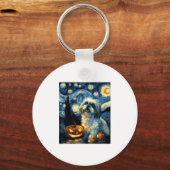 Niedlich Shih Tzu Dog Halloween Kürbislaterne Pump Schlüsselanhänger (Vorderseite)
