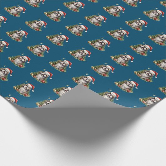 Niedlich Shih-tzu Dog Weihnachten Geschenkpapier (Ecke)