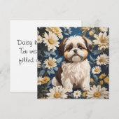Niedlich Shih Tzu Dog White Daisy Blume (Vorne/Hinten)