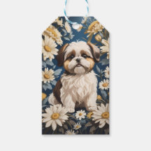 Niedlich Shih Tzu Dog White Daisy Blume